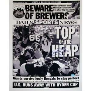  Brandon Jacobs Autographed Daily News Top Of The Heap 