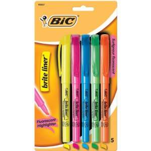  Bic Brite Fluorescent Hi lighters  Asst Colors   674108 
