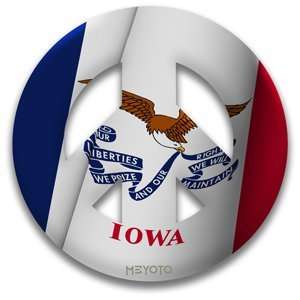  Peace Symbol Removable Sticker of Iowa Patio, Lawn 