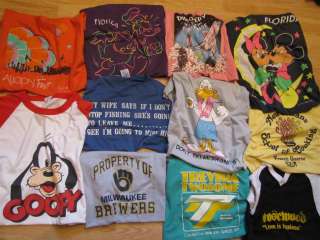 WHOLESALE LOT OF 27 VINTAGE 80s RETRO 50/50 GRAPHIC SOFT CLASSIC T 