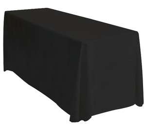  132 Rectangle Polyester Table Cover Throw Tablecloth   BLACK  