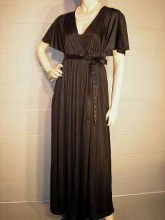   vintage 70s black peignoir the nightgown has a tank style bodice