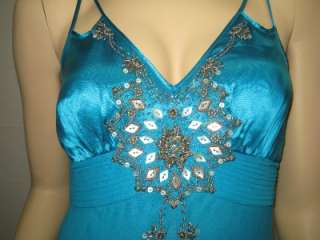 Sue Wong Turquoise N7237 Beaded Dress Gown Dress 6 Blue Long Designer 