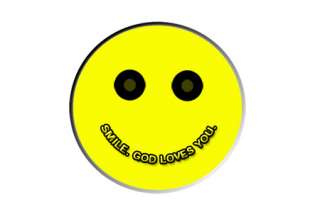 SMILE GOD LOVES YOU smiley face Jesus Christian T SHIRT  