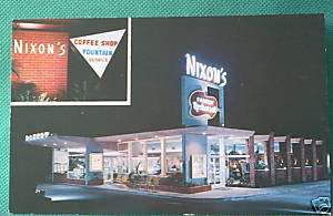 Whittier CA Nixons Restaurant 1950s Postcard Cafe Cal  