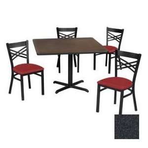  36 Square Table & Criss Cross Back Chair Set, Graphite 