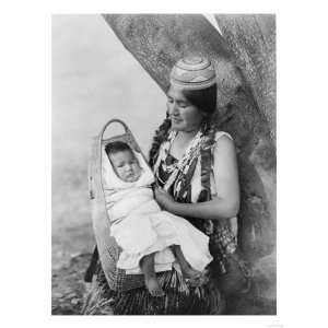  Hupa Mother with Child Indian Edward Curtis Photograph 