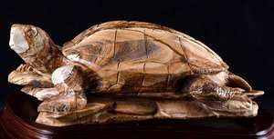 16.1 Giant Natural Picture Jasper Tortoise/Turtle Sculpture, Stone 