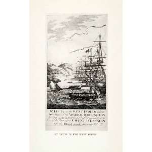   Count DEstaing Ship   Original Halftone Print