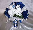   Bouquet Royal Blue White Anemone Hydrangea Stephanotis Bouqet 21p