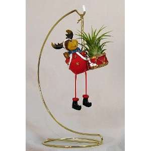  Gold Easel with Loop + Living Christmas Reindeer Ornament 