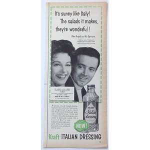  1956 Pier Angeli Vic Damone Kraft Dressing Print Ad (2868 