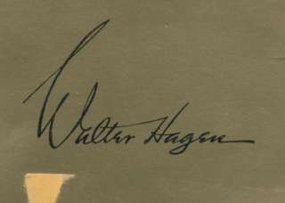 WALTER HAGAN AND OTHERS SIGNED AUTOGRAPHED PSA DNA PROGRAM PO08677 
