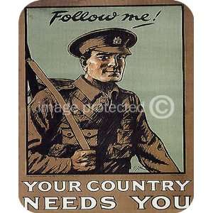  Vintage British Military Propaganda Follow Me MOUSE PAD 