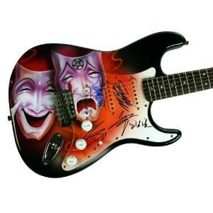 Motley Crue Autographed Airbrushed Signed Guitar