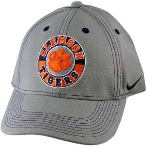  Nike Clemson Tigers Grey Fade In Flex Fit Hat Sports 