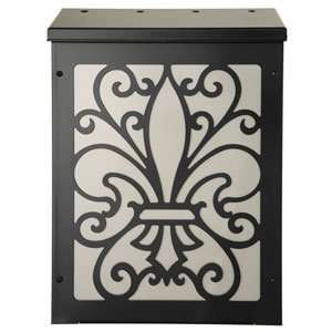   de Lis Vertical Wall Mount Mailbox in Black and