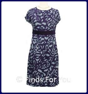 Boden Holland Park Graphic Blue Dress 8R UK 4R US New  