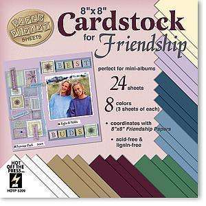 8x8 Scrapbooking PAPER Cardstock PAD 24 pcs~ FRIENDSHIP  