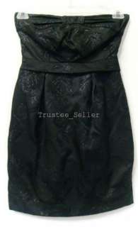 NWT Juicy Couture Sparkle Rose Tube Black Dress Size P  