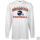 Denver Broncos White Stacked Helmet L/S T Shirt sz 4XL (JAGZ code 45 