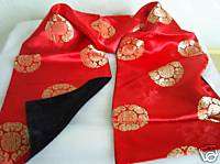 Asian Oriental Scarf Long Life Wrap Longevity Shawl Red  