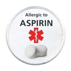  ALLERGIC TO ASPIRIN Medical Alert Symbol 4 inch Sew on 