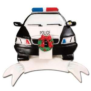  4065 Police Car Personalized Christmas Holiday Ornament 