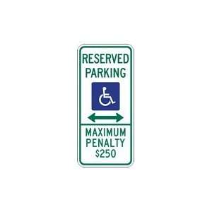 R7 8E North Carolina State Handicap Parking Sign with Double Arrow 