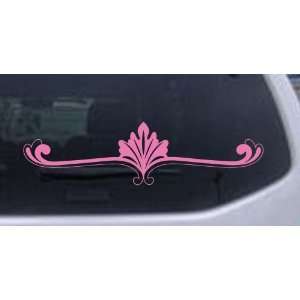 Wide Ornamental Accent Car Window Wall Laptop Decal Sticker    Pink 