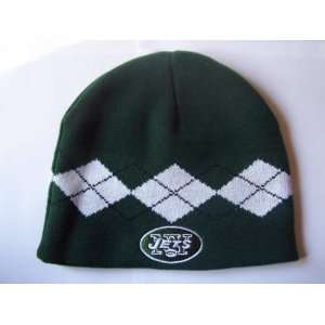  New NFL Reebok NEW York Jets Beanie Green Argyle Style Hat 