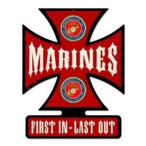    Marines Military Metal Cross Sign Pride USA