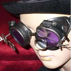   Goggles Glasses pewter lila magnifying lens 2x 