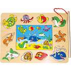   Wooden Magnetic and Jigsaw Fishing Puzzles   OCEAN LIFE (11 Pieces