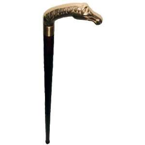    Solid Brass Handle Walking Stick/cane ~ Horse Head 