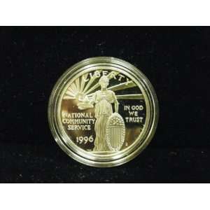  1996 S National Community Service Silver Proof Dollar 