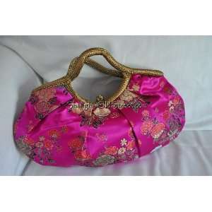 Vintage Inspired Embroidered Silk Oriental Tote Handbags Evening Bag 