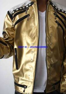 NEW MICHAEL JACKSON BEAT IT GOLDEN JACKET FOR PERFORMANCE AND 