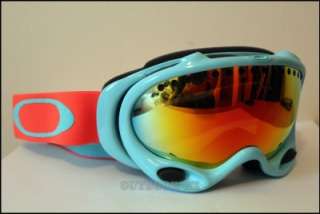 NEW Oakley A Frame Goggles Turquoise Neon Fire Iridium Lens 57 006 
