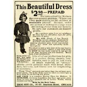   Suit Dearborn Street Chicago No 418 French Gingham   Original Print Ad