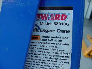 Mobile shop crane Engine hoist Westward 5Z010 3/4 ton  
