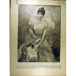   1901 Portrait Germaine Brice Deschanel Marriage Print