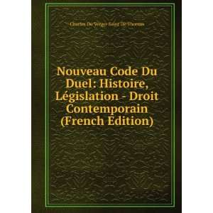   (French Edition) Charles Du Verger Saint De Thomas Books