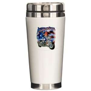  Ceramic Travel Drink Mug American Steel Eagle US Flag and 