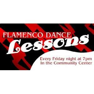   3x6 Vinyl Banner   Dance Lessons Flamenco Red Black 