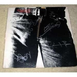  ROLLING STONES signed AUTOGRAPHED Sticky Fingers RECORD 