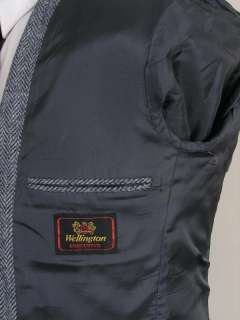 Donegal Wellington Executive Tweed Sport Coat Gray Herringbone 42R 