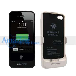 External Backup Battery Charger Case Cover For Apple iPhone 4 4G
