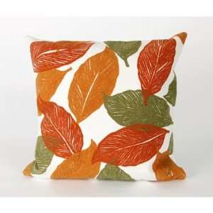   Leaf Square Indoor/Outdoor Pillow in Orange Size 20