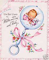 Vintage Fridge Magnet Welcome New Baby them V 66 Baby Shower Gifts 